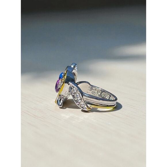 Gold & Silver Tone  Hidden Message Heart Ring Size 6 - Picture 3 of 7